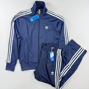 adidas Original Firebird Tracksuit - Size S Mens Jacket + Pants, Navy White NWT